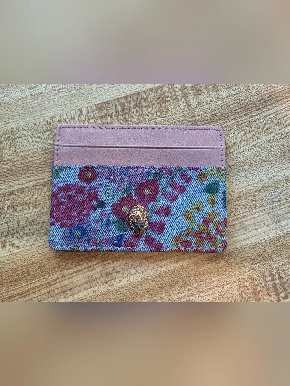 Kurt Geiger NWT/NIB Denim Floral Card Holder